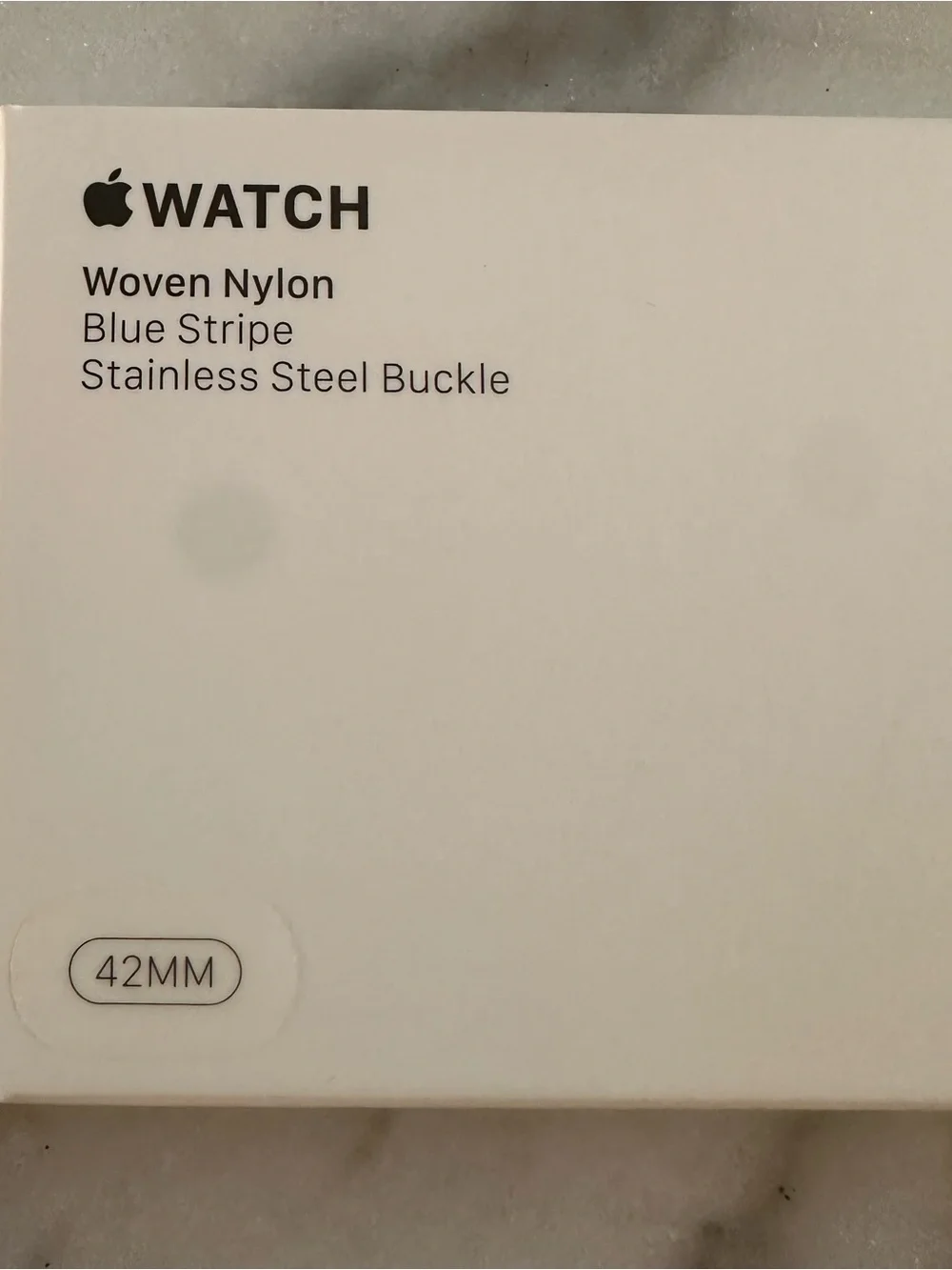 New with box- Authentic Apple Watch 42mm Woven Nylon Band - Blue Stripe